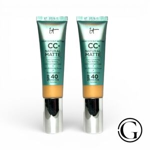 2 PACK IT Cosmetics Your Skin but Better CC+ SPF40 Matte Cream 1.08oz Medium Tan